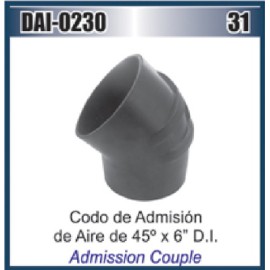 MANGUERA CODO 6" X 45° ADMISION AIRE (HS-104) DAI