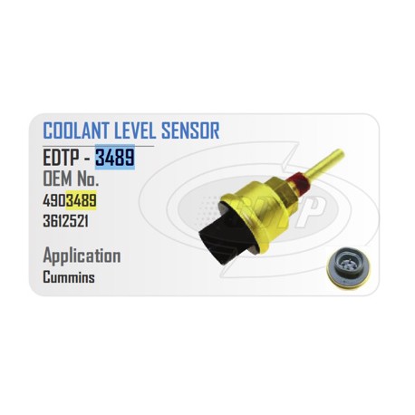 SENSOR NIVEL REFRIGERANTE CUMMINS, CAT, NAVISTAR  3489 EDT