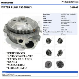 BOMBA DE AGUA 381807 CAT C15 C16 PAI