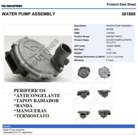BOMBA DE AGUA 381808 CAT 3176 C10 C12 PAI