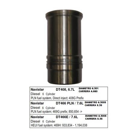 CAMISA S/LIGAS NAVISTAR DT 408,466 NGD Y 466E (94-03) 400004 PAI