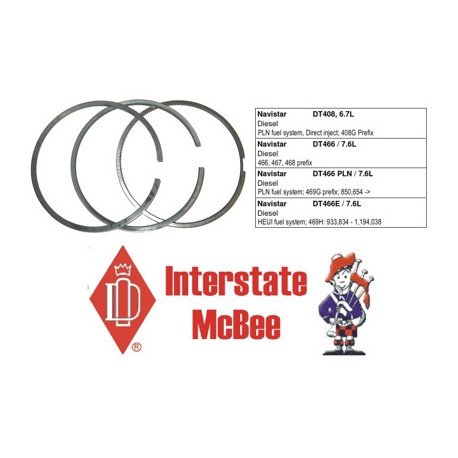 ANILLOS 1-PISTON NAVISTAR DT 466 ANT 1993 Y NGD 408,466 (94-99) MCBEE
