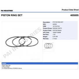 ANILLOS 405005 1-PISTON NAVISTAR DT 466 ANT 1993 Y NGD 408,466 (94-99) PAI