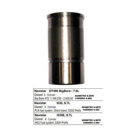 CAMISA 400003 BIG BORE S/LIGAS NAVISTAR DT 530E, 570, 466E, MAXXFORCE 94-ACTUAL PAI