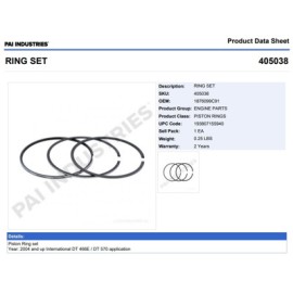 ANILLOS 405038 1-PISTON NAVISTAR 1850402 DT 466E MAXXFORCE PAI