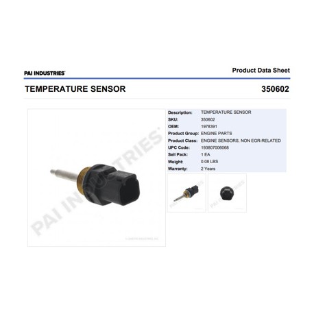 SENSOR TEMP. CAT C15 130-9811 350602 PAI