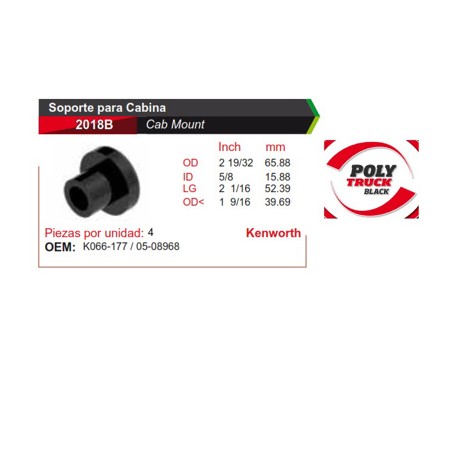SOPORTE RADIADOR KW T600/T800 9109, 11527 POLY TRUCK BLACK