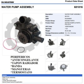 BOMBA DE AGUA 681816 DETROIT S-60 DDEC V, VI C/EGR PAI