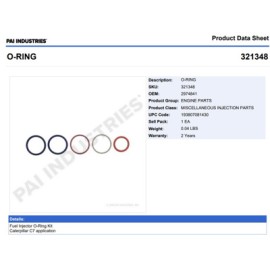 LIGAS INYECTOR (JGO. 1-INY.) CAT C7  321348 PAI