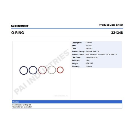 LIGAS INYECTOR (JGO. 1-INY.) CAT C7  321348 PAI