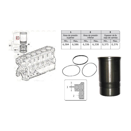 CAMISA S/LIGAS 20/40 SO2203GL020 CUMMINS 315,350,N14 MCBEE