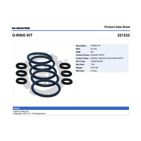 LIGAS INYECTOR JGO. P/6 INY. CAT 3126E C7  321333 PAI
