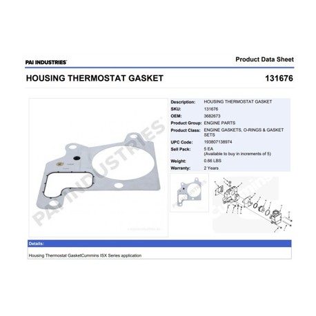 EMP CAJA SENCILLA TERMOSTATO ISX15 131676 PAI