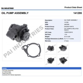 BOMBA ACEITE 141295 D.HELICOIDAL CUMMINS B/C III, IV N14 MECANICO PAI