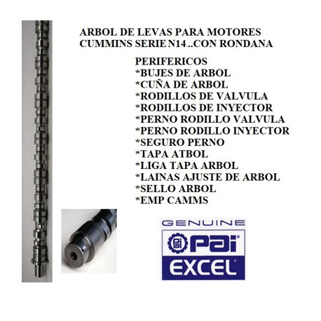 ARBOL LEVAS 191886 CUMMINS N14 3083932, 3411327, 4024849 ((P-5) PAI