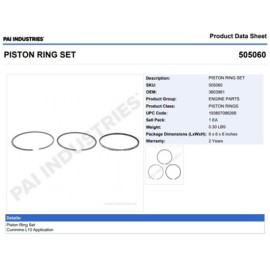 ANILLOS 505060 1-PISTON CUMMINS L10 PAI