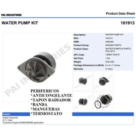 BOMBA DE AGUA 181913 CUMMINS ISB 6.7 PAI