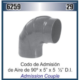 MANGUERA CODO 5" X 5-1/2 X 90° ADMISION AIRE (HS-96/88) DAI