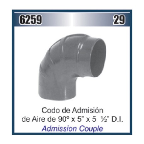 MANGUERA CODO 5" X 5-1/2 X 90° ADMISION AIRE (HS-96/88) DAI