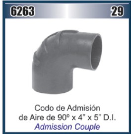 MANGUERA CODO 5" X 4" X 90° ADMISION AIRE HS-88/72 DAI