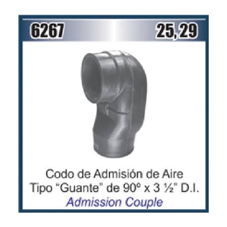 MANGUERA CODO 3-1/2 X 90° ADMISION AIRE "GUANTE" NAVISTAR DAI