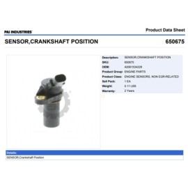 SENSOR POSICION CIGÜEÑAL DD15 650675 PAI