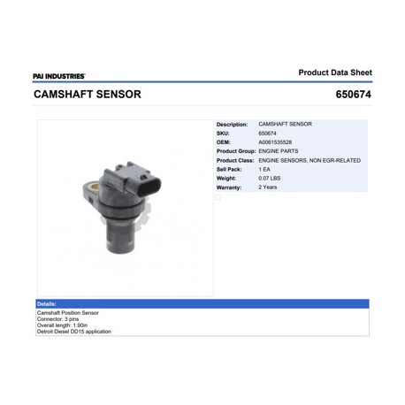 SENSOR POSICION ARBOL DD15 650674 PAI