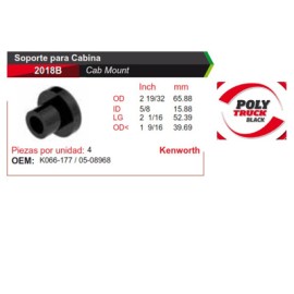 SOPORTE RADIADOR KW T600/T800 9109, 11527 POLY TRUCK BLACK