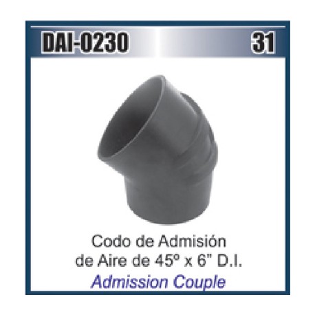 MANGUERA CODO 6" X 45° ADMISION AIRE (HS-104) DAI