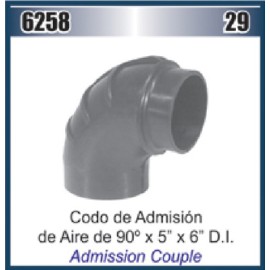 MANGUERA CODO 6" X 5" X 90° ADMISION AIRE (HS-104/88) DAI