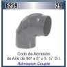 MANGUERA CODO 5" X 5-1/2 X 90° ADMISION AIRE (HS-96/88) DAI