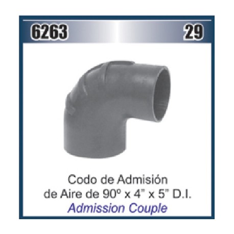 MANGUERA CODO 5" X 4" X 90° ADMISION AIRE HS-88/72 DAI